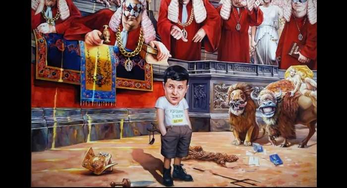 Нова політична картина з міні-Зеленським виставлена на аукціон