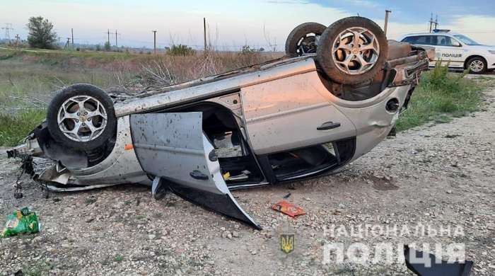 На Херсонщине авто сделало сальто