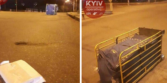 В Киеве грузовик «Укрпочты» потерял посылки