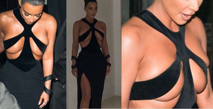 Ким Кардашян не вместила грудь в наряд для Hollywood Beauty Awards