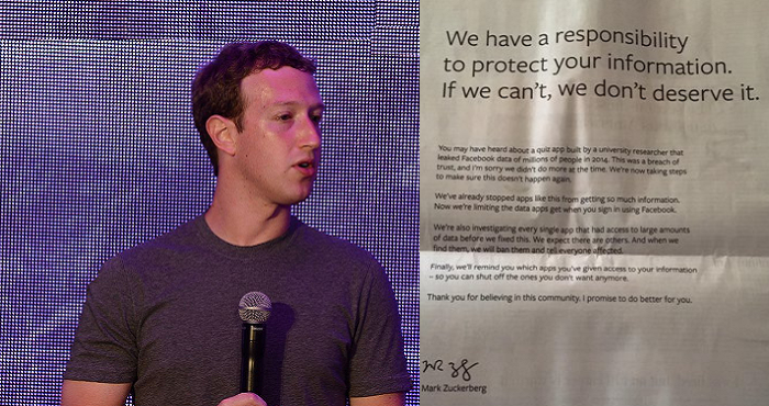 Цукерберг извинился за утечку данных с Facebook с помощью влиятельных СМИ