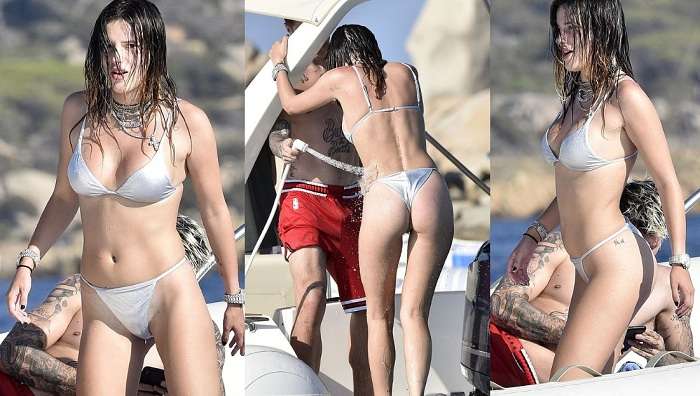 Белла Торн показала серебряный купальник