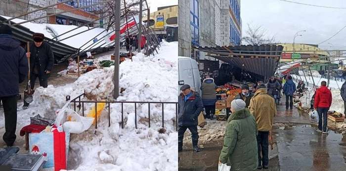 У Києві залізний навіс впав на людей