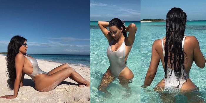 Ким Кардашян показала очень тонкую талию