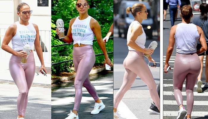 Дженнифер Лопес заметили в парке в леггинсах