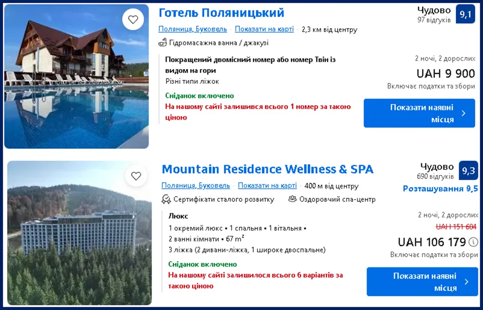 Новорічний відпочинок у Карпатах: найкращі пропозиції на житло в Буковелі, Яремче та Славському