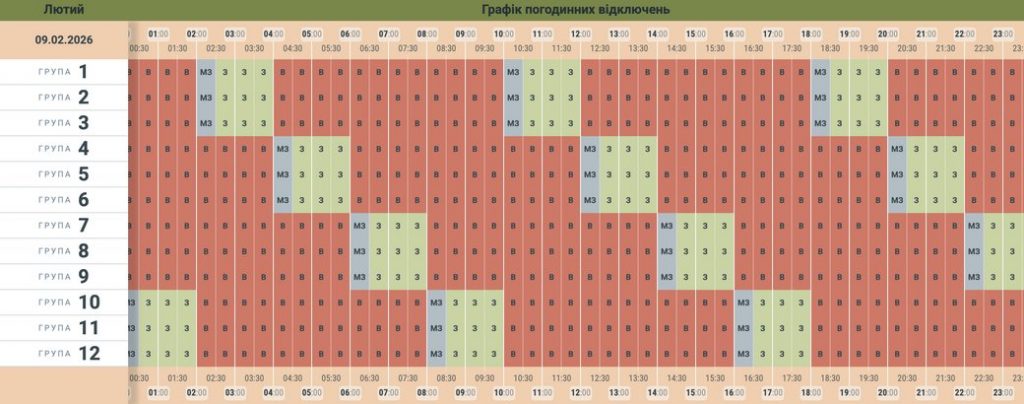Коли вимикатимуть світло у Чернівецькій області 9 лютого — графіки