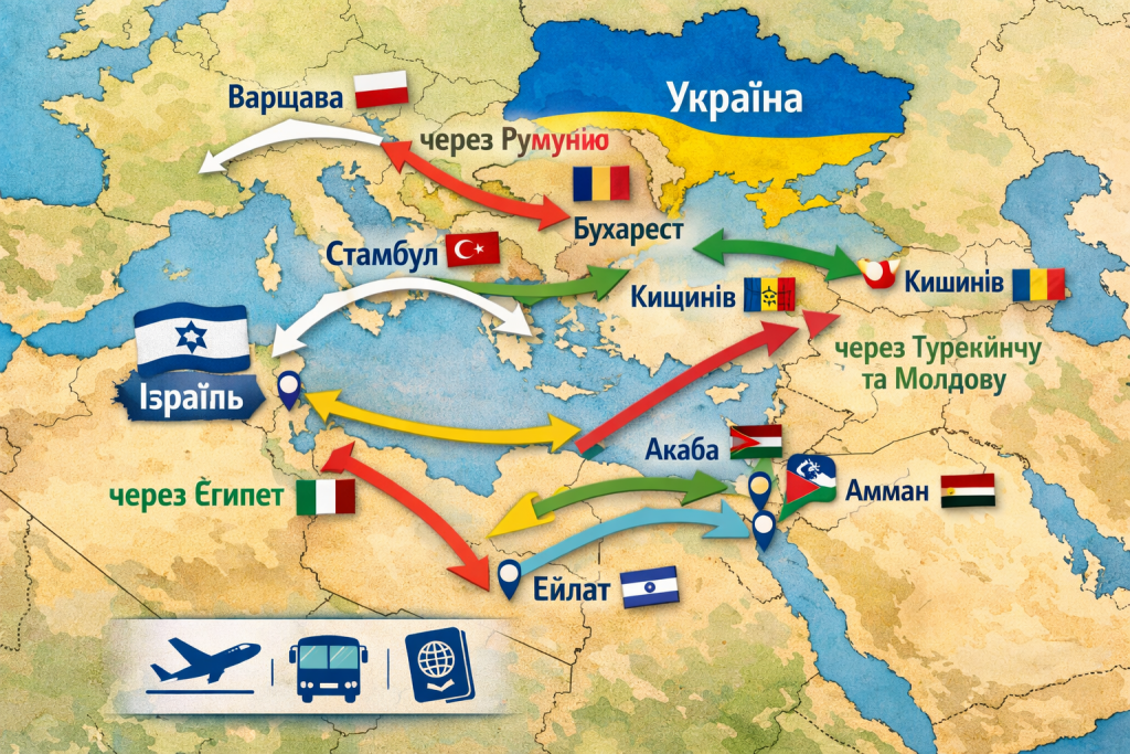 Як українцям безпечно виїхати з Ізраїлю під час війни: маршрути через Польщу, Туреччину, Єгипет та ціни на квитки