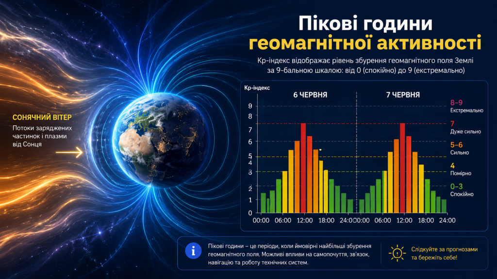 Геомагнітна ситуація на вихідних різко зміниться: прогноз Kp на 6 і 7 червня