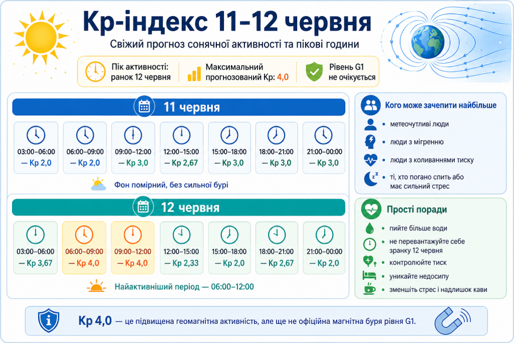 Геомагнітна активність 11-12 червня: чи накриє Землю магнітна буря і коли буде пік