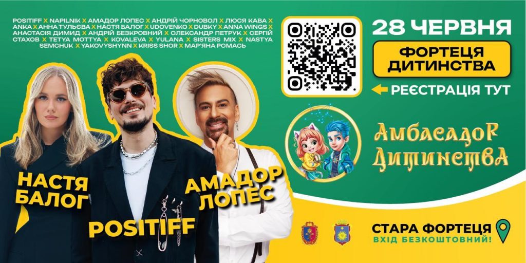 Фестиваль «Амбасадор Дитинства» у Кам’янці-Подільському 28 червня: що буде в програмі та як зареєструватися