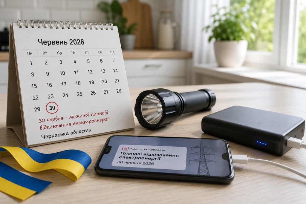 Графік відключень світла у Черкасах 30 червня: які черги вимикатимуть і коли