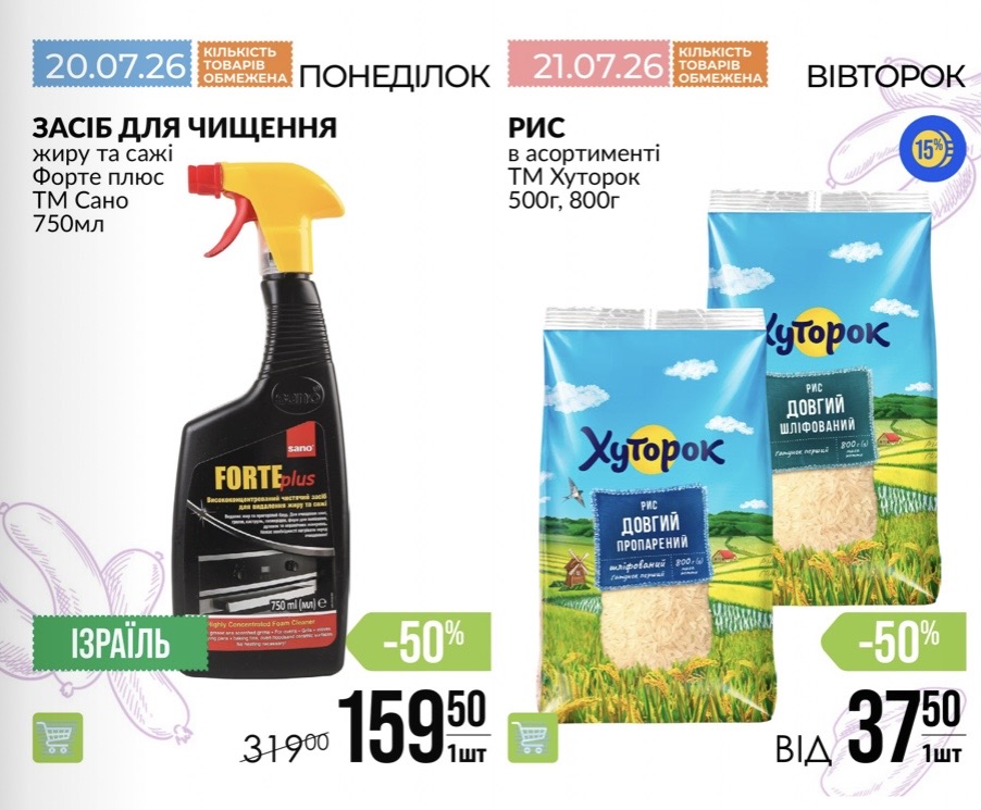 VARUS знизив ціни вдвічі: які товари дня пропонують зі знижкою 50% 20 і 21 липня