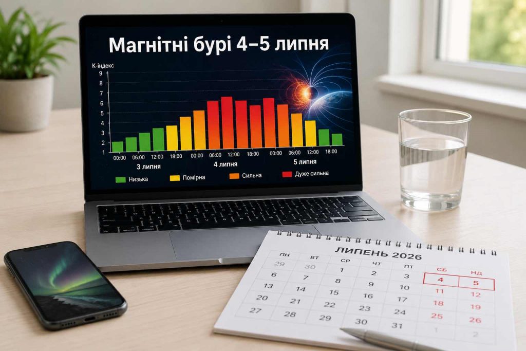 Чи накриє Землю магнітна буря 4–5 липня: точний Kp-прогноз на вихідні Чи накриє Землю магнітна буря 4–5 липня: точний Kp-прогноз на вихідні