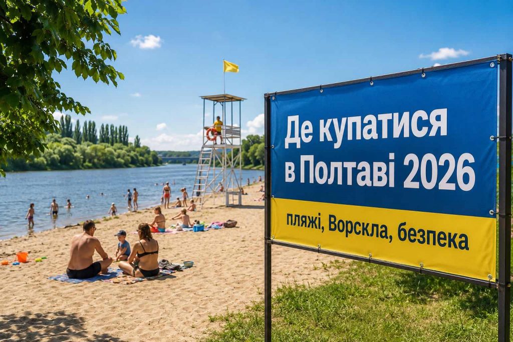 Купальний сезон у Полтаві 2026: відкриті пляжі, безпечні водойми і важливі заборони Купальний сезон у Полтаві 2026: відкриті пляжі, безпечні водойми і важливі заборони