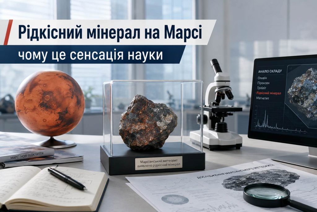 Рідкісний мінерал на Марсі здивував учених: що приховував метеорит NWA 8171 та як він змінить історію планети Рідкісний мінерал на Марсі здивував учених: що приховував метеорит NWA 8171 та як він змінить історію планети