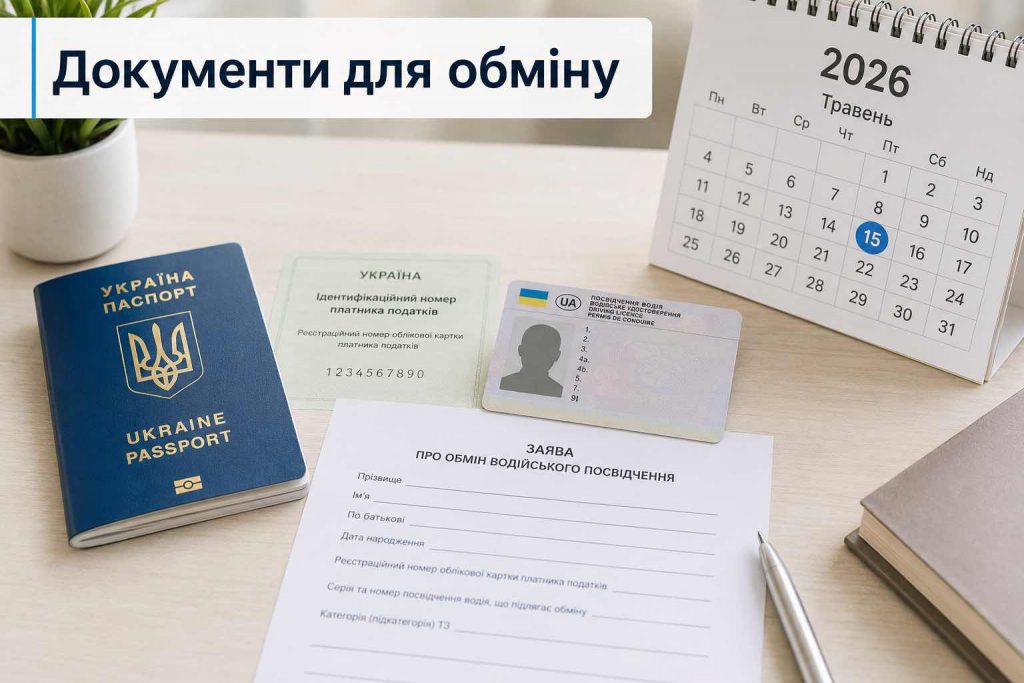 Обмін водійського посвідчення 2026: скільки коштує, які документи потрібні та де оформити