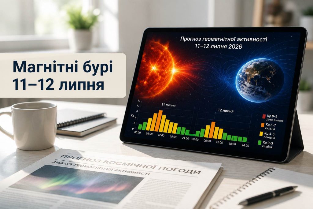 Магнітні бурі 11 і 12 липня: свіжий прогноз Kp по годинах для України Магнітні бурі 11 і 12 липня: свіжий прогноз Kp по годинах для України