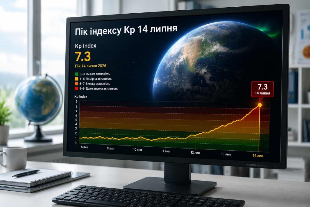 Коли буде магнітна буря 14–15 липня: свіжий прогноз Kp для України