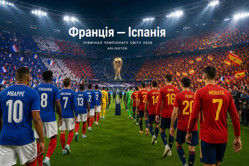 Франція — Іспанія 14 липня: де дивитися півфінал ЧС-2026 і хто фаворит Франція — Іспанія 14 липня: де дивитися півфінал ЧС-2026 і хто фаворит