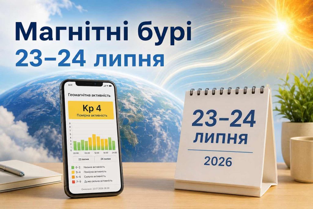 Коли пік магнітної активності 23–24 липня: точний прогноз для України