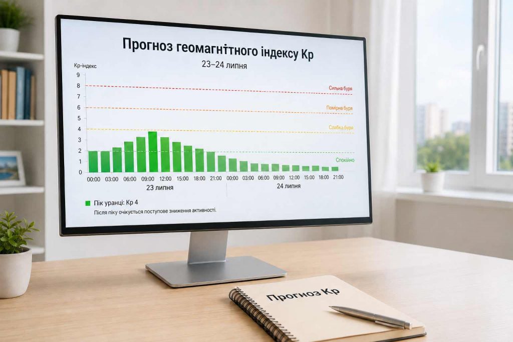 Коли пік магнітної активності 23–24 липня: точний прогноз для України