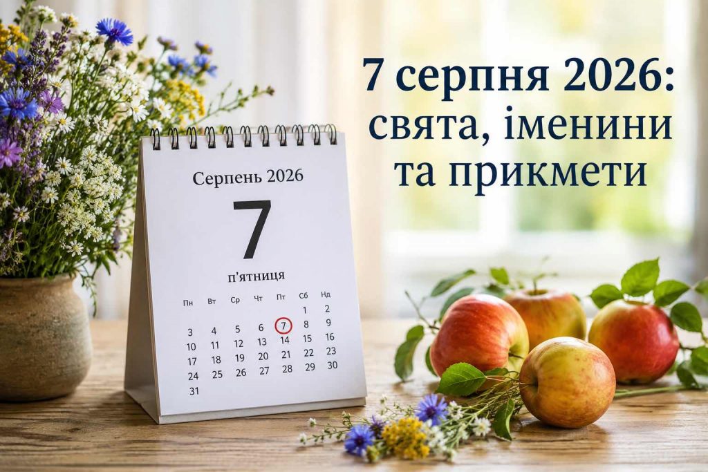 Що святкують в Україні 7 серпня 2026 року: повний календар подій, іменини та заборони Що святкують в Україні 7 серпня 2026 року: повний календар подій, іменини та заборони