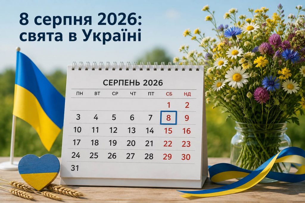 Яке свято 8 серпня 2026 в Україні: іменини, церковна дата, прикмети та заборони Яке свято 8 серпня 2026 в Україні: іменини, церковна дата, прикмети та заборони