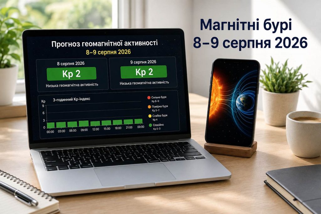 Магнітні бурі накриють Україну 8–9 серпня? Яким буде Kp та коли чекати піку