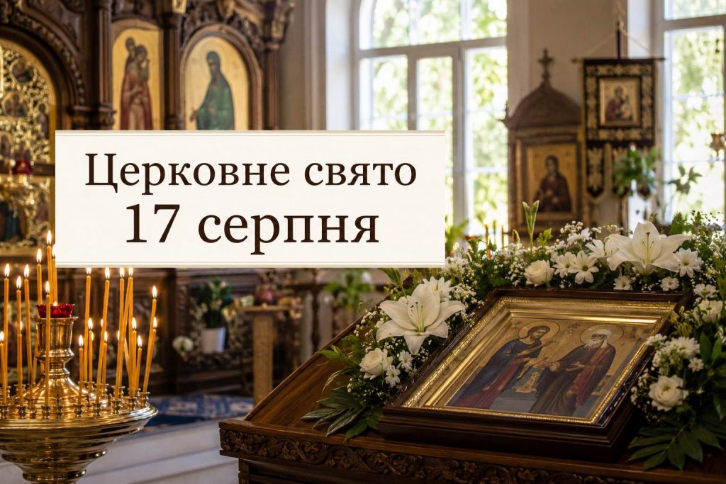 17 серпня 2026 — яке сьогодні свято в Україні та кого вітати з Днем ангела