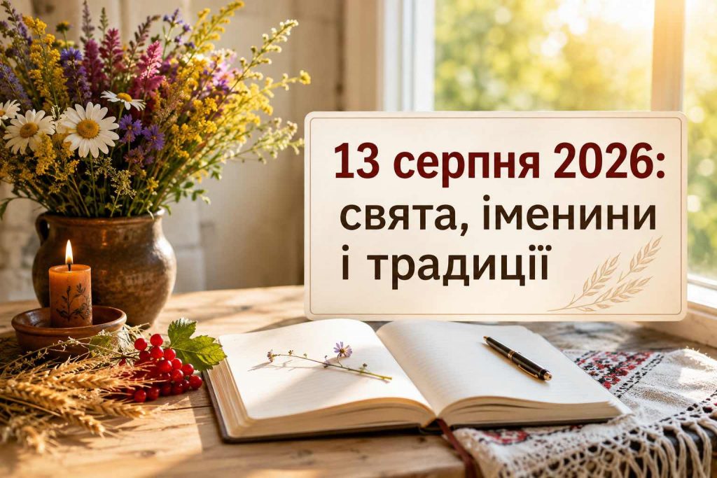 Що святкують 13 серпня 2026 в Україні: повний календар подій, День ангела і заборони Що святкують 13 серпня 2026 в Україні: повний календар подій, День ангела і заборони