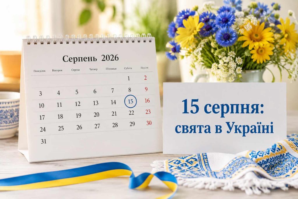 Що святкують в Україні 15 серпня 2026 року: повний календар подій, іменини, прикмети та заборони Що святкують в Україні 15 серпня 2026 року: повний календар подій, іменини, прикмети та заборони