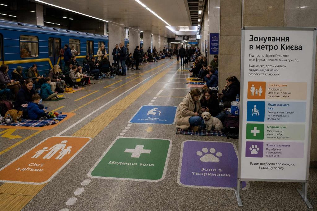 У метро Києва тестують зонування платформ під час тривоги: коли і як працюватимуть нові правила