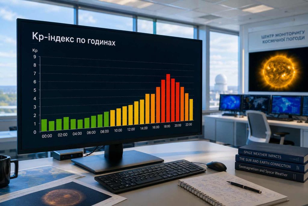 Магнітні бурі 27–28 серпня 2026: Kp підскочить до 4 — погодинний прогноз і час піку