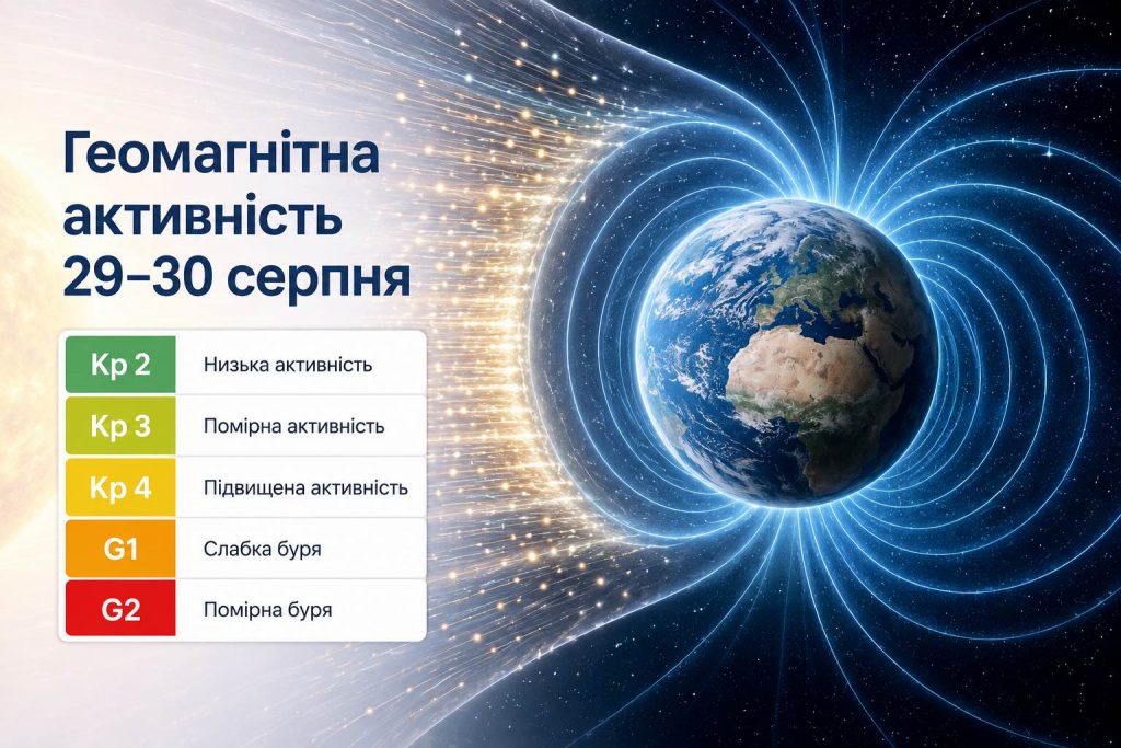 Шкала індексу Kp з позначенням рівнів G1 та G2