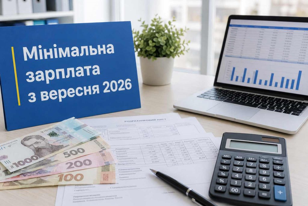 Мінімальна зарплата 2026: що зміниться для працівників і ФОП з 1 вересня