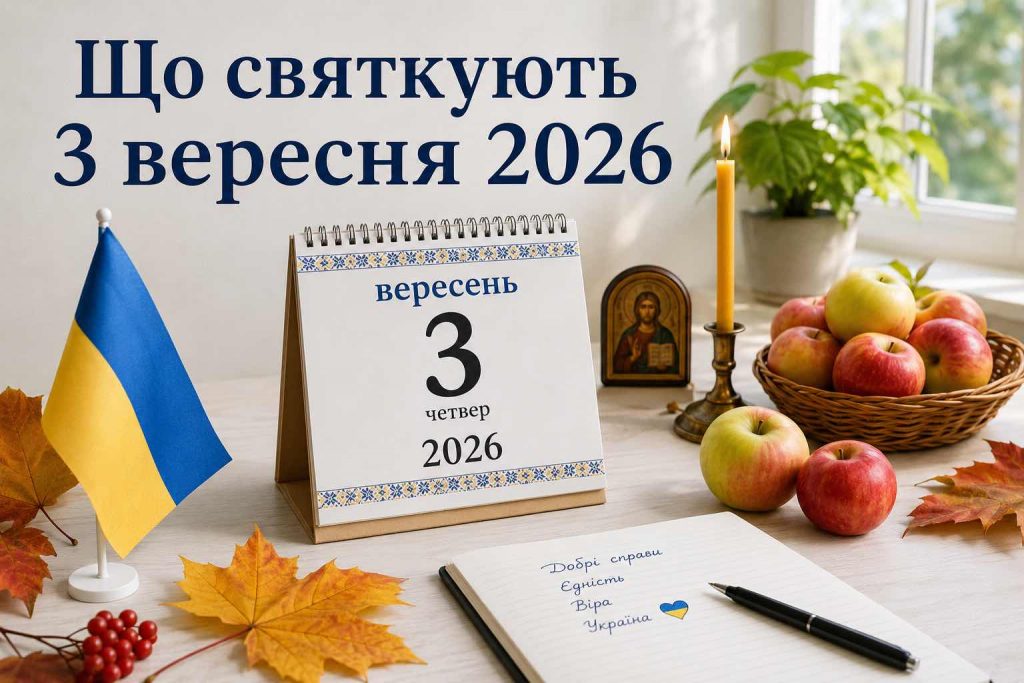Яке свято 3 вересня 2026 року: церковна дата, День ангела та народні прикмети Яке свято 3 вересня 2026 року: церковна дата, День ангела та народні прикмети