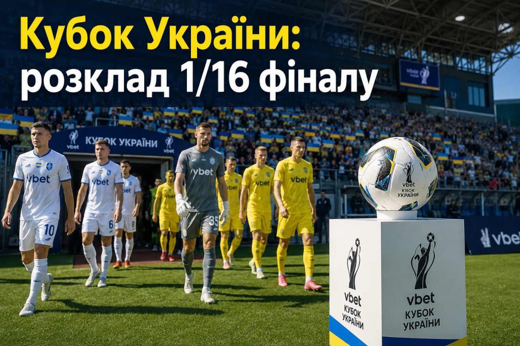 Кубок України 2026/27: повний розклад 1/16 фіналу, де пройдуть матчі та як дивитися онлайн
