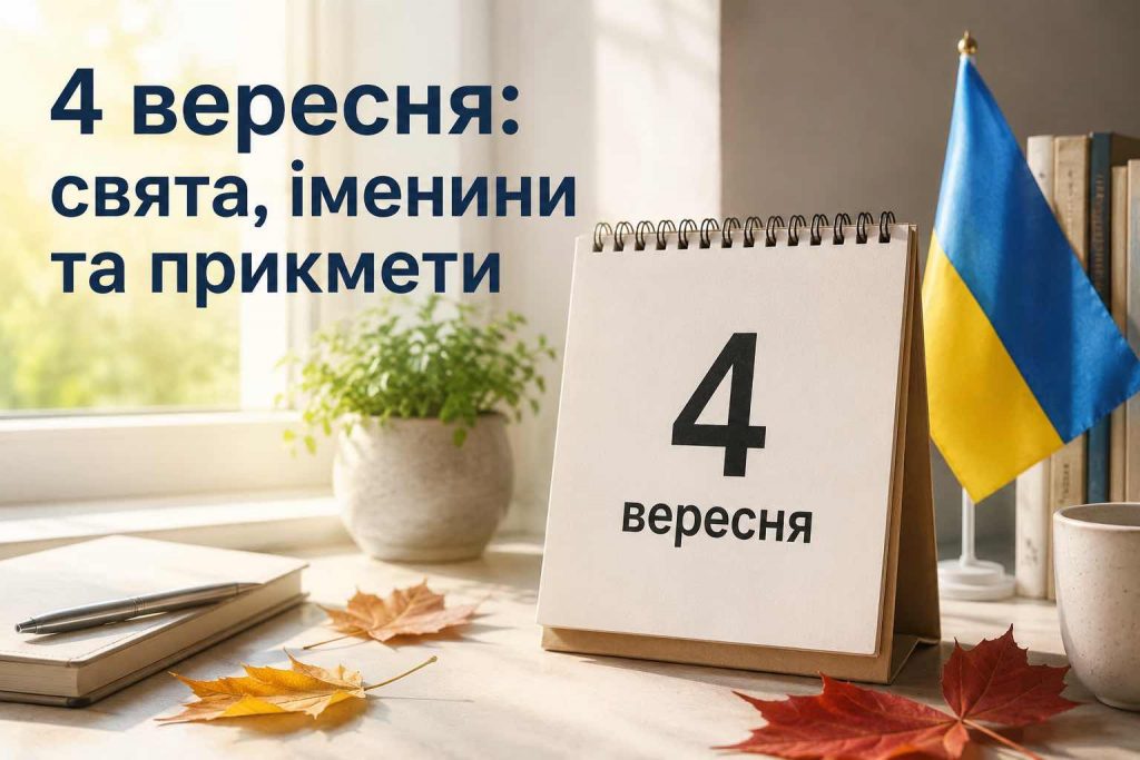 Що святкують в Україні 4 вересня 2026 року: свята, іменини, прикмети та заборони Що святкують в Україні 4 вересня 2026 року: свята, іменини, прикмети та заборони