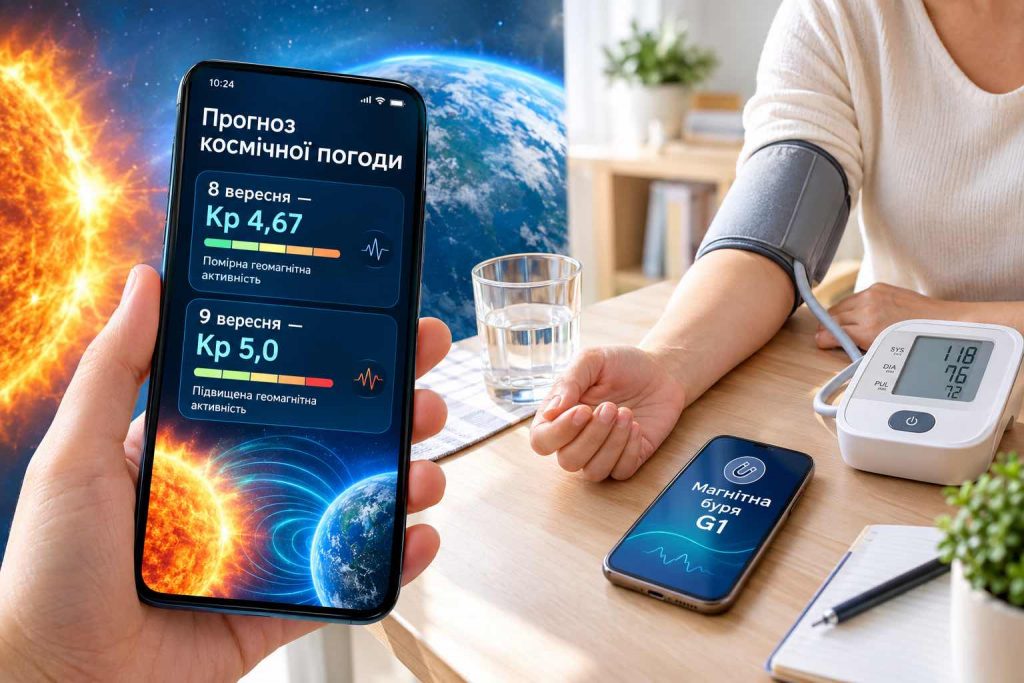 Магнітні бурі 8 і 9 вересня 2026: коли Kp досягне 5 та в які години чекати піку