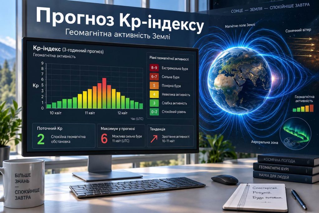 Магнітні бурі 15–16 вересня 2026: точний погодинний прогноз Kp та небезпечні години