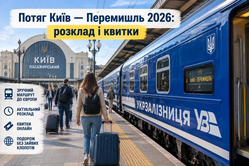 Київ – Перемишль: розклад потягів 2026, ціни на квитки та всі важливі нюанси поїздки