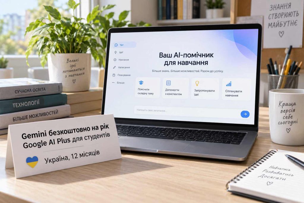 Google дає студентам рік Gemini безкоштовно: як отримати AI Plus в Україні — покрокова інструкція Google дає студентам рік Gemini безкоштовно: як отримати AI Plus в Україні — покрокова інструкція