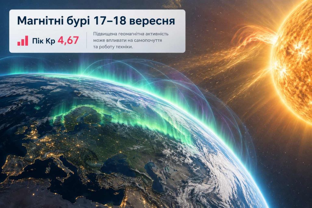 Магнітні бурі 17–18 вересня 2026: коли буде пік Kp та чого чекати метеозалежним Магнітні бурі 17–18 вересня 2026: коли буде пік Kp та чого чекати метеозалежним