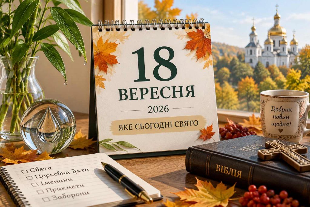 Що святкують 18 вересня 2026 року в Україні: свята, іменини, церковна дата, прикмети та заборони Що святкують 18 вересня 2026 року в Україні: свята, іменини, церковна дата, прикмети та заборони