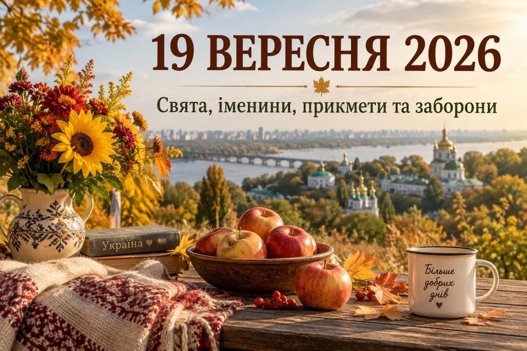 Яке свято 19 вересня 2026 року: повний календар подій, іменини, традиції та заборони Яке свято 19 вересня 2026 року: повний календар подій, іменини, традиції та заборони