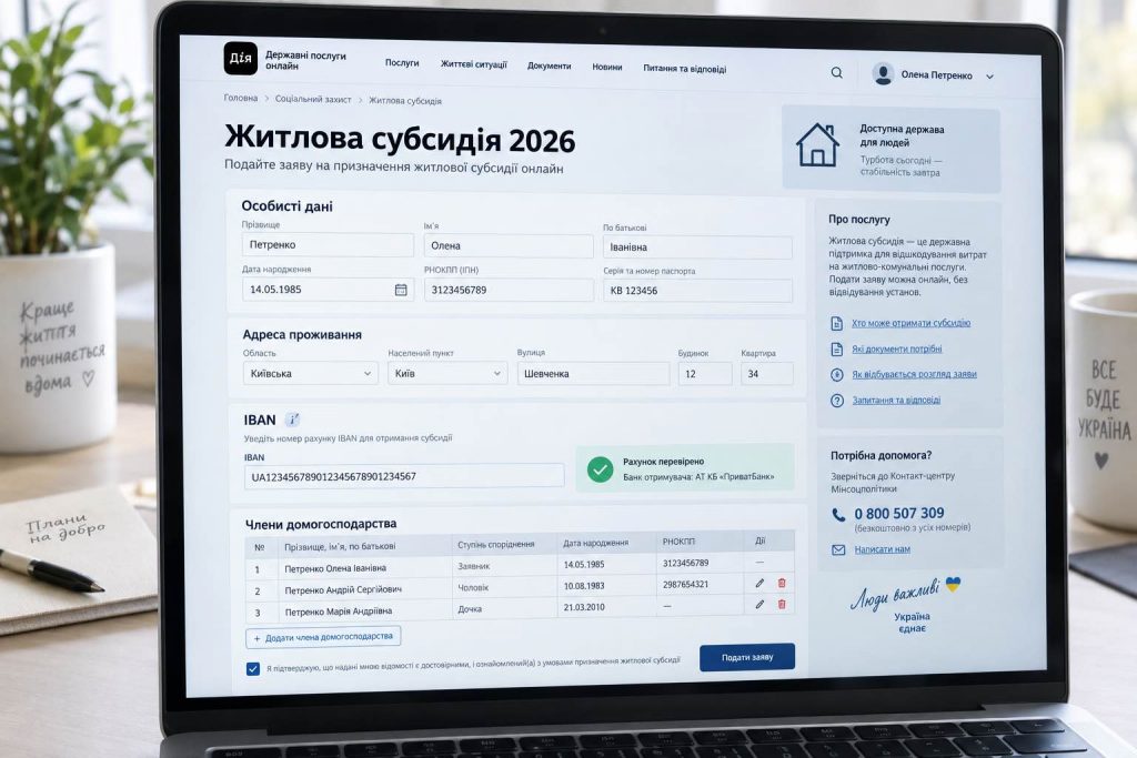 Як подати спрощену заяву на житлову субсидію у 2026 році: детальна інструкція