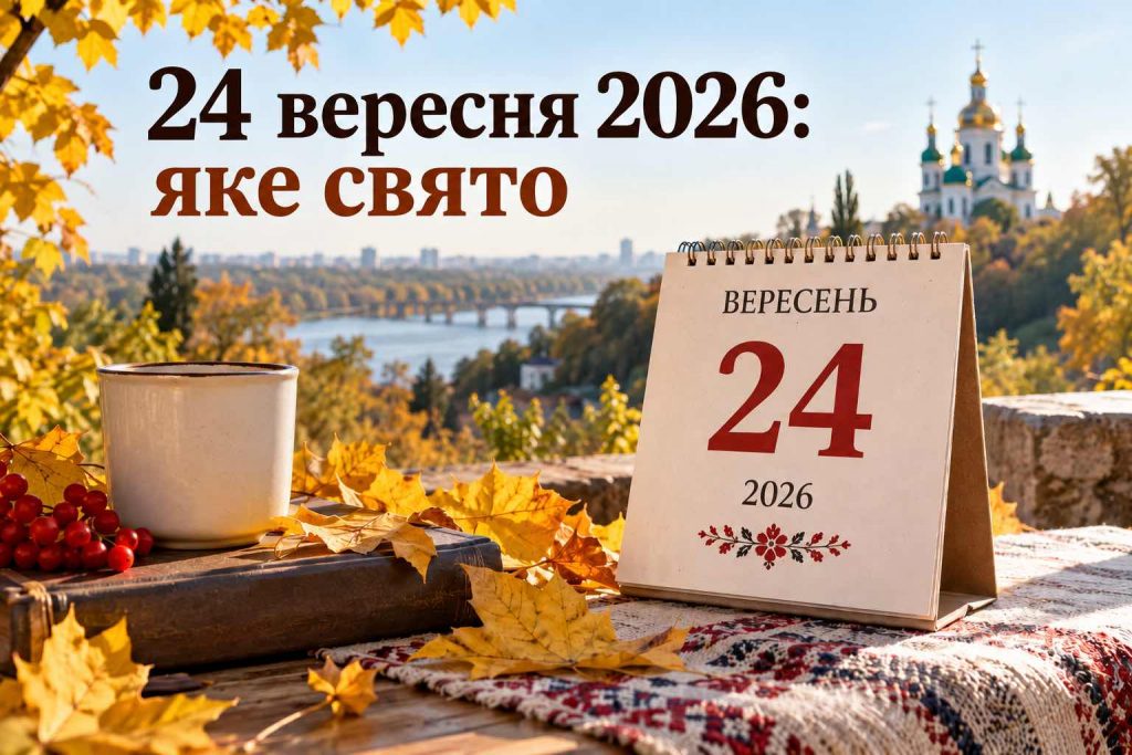 24 вересня 2026 — яке сьогодні свято: церковний календар, іменини та народні прикмети 24 вересня 2026 — яке сьогодні свято: церковний календар, іменини та народні прикмети