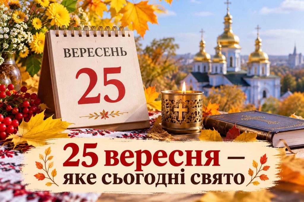 Що святкують в Україні 25 вересня 2026 року: свята, День ангела, прикмети та заборони Що святкують в Україні 25 вересня 2026 року: свята, День ангела, прикмети та заборони