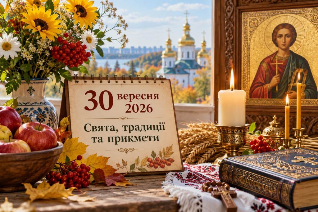 Що святкують в Україні 30 вересня 2026 року: повний календар подій, церковна дата, День ангела, прикмети та заборони Що святкують в Україні 30 вересня 2026 року: повний календар подій, церковна дата, День ангела, прикмети та заборони